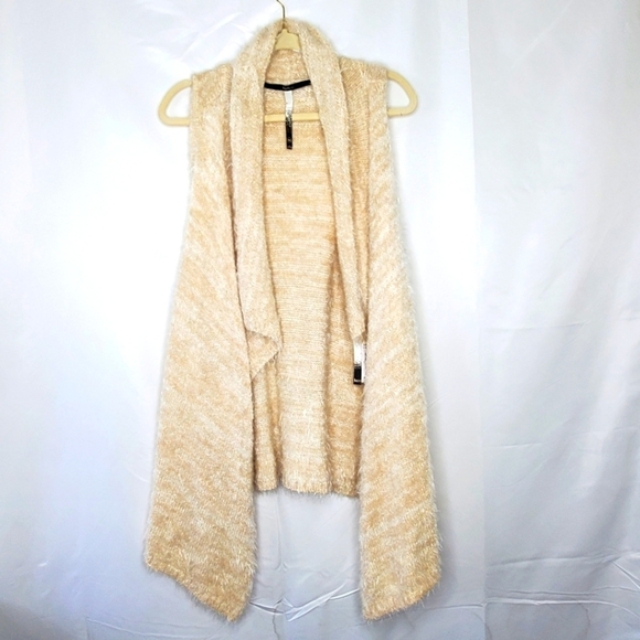 NEW Kensie Eyelash Fluffy Sweater Vest XL Soft Sleeveless Neutral Knit Cardigan - Picture 13 of 13